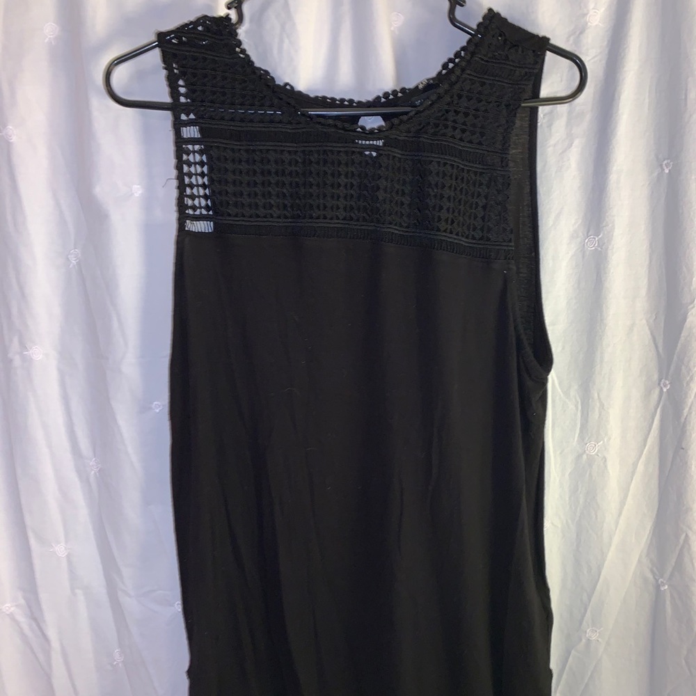 High neck black tank